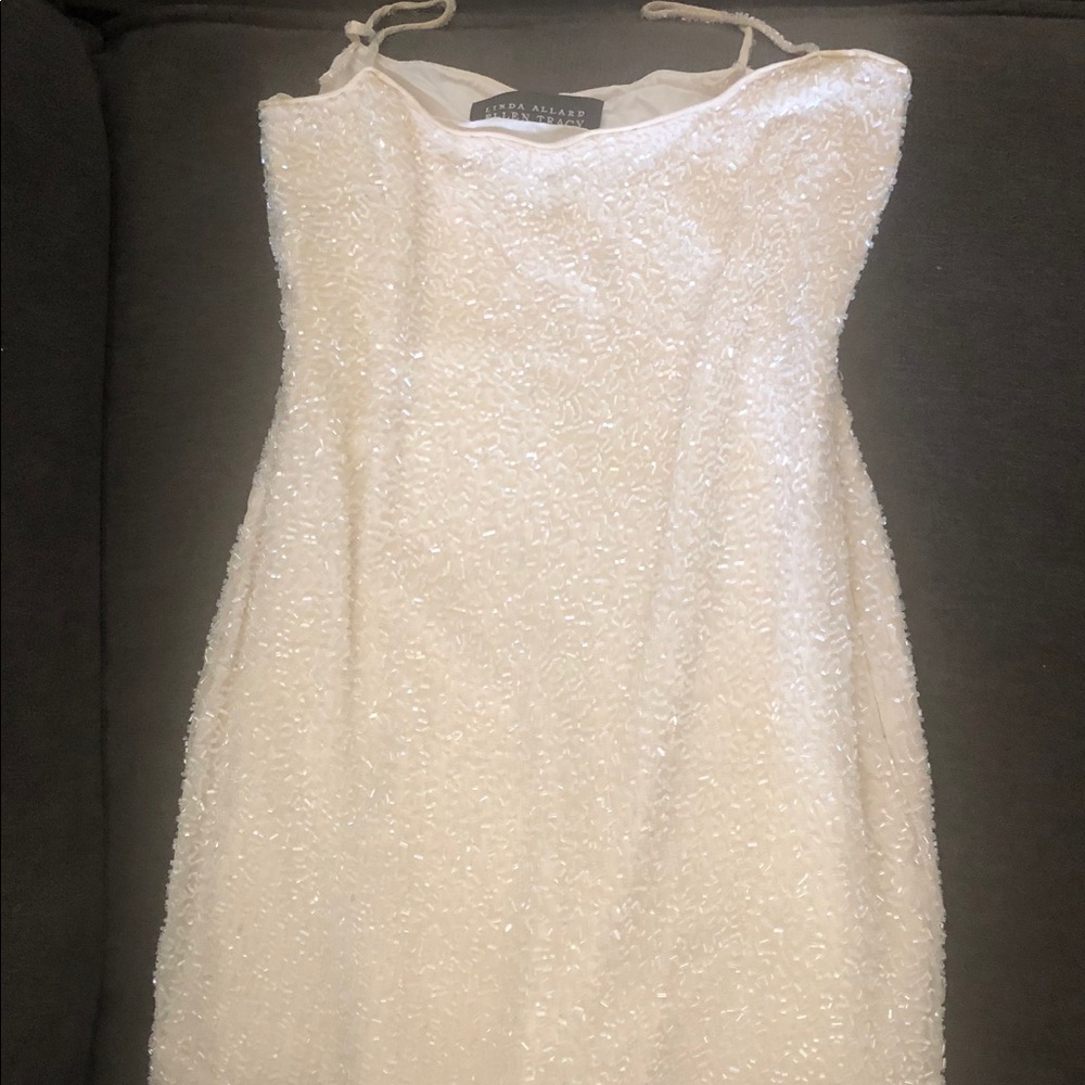 Ellen Tracy white beaded semi formal dress